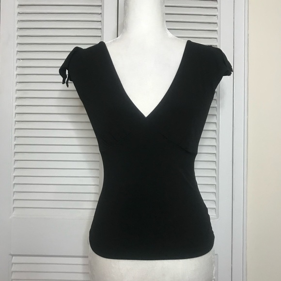 Vintage Tops - Vintage V Neck Flutter Sleeve Blouse